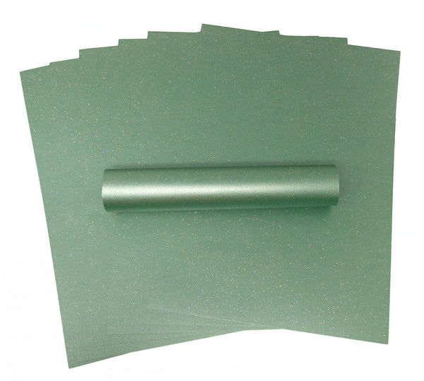 10 Sheets of A4 Iridescent Sparkle Paper Christmas Green 120gsm - Syntego