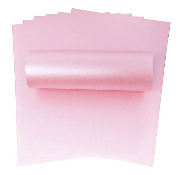 10 Sheets of A4 Powder Pink Pearlescent Double Sided Card 300gsm