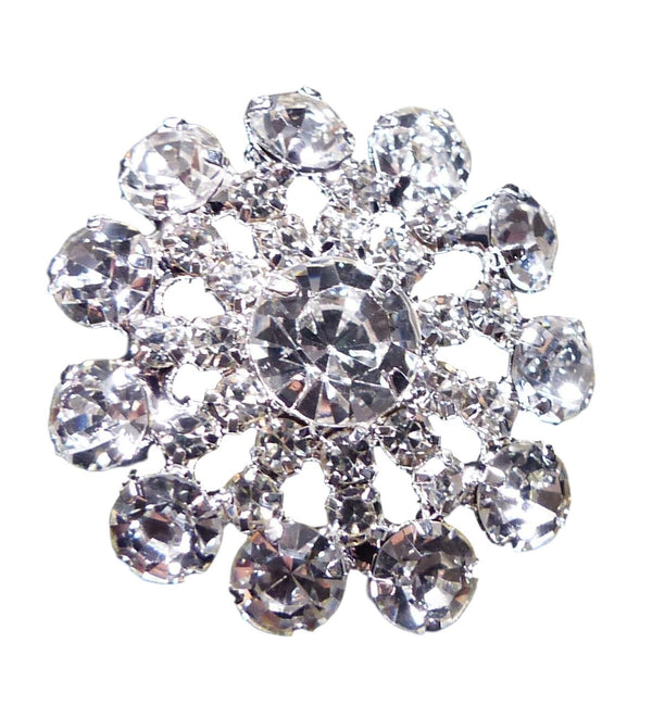 Round Flower Diamante Embellishments Pack of 10