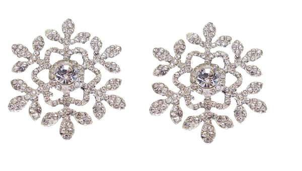 'Snowflower' Diamante Snowflake Embellishment For Winter Weddings  Pack of 2 Snowflake