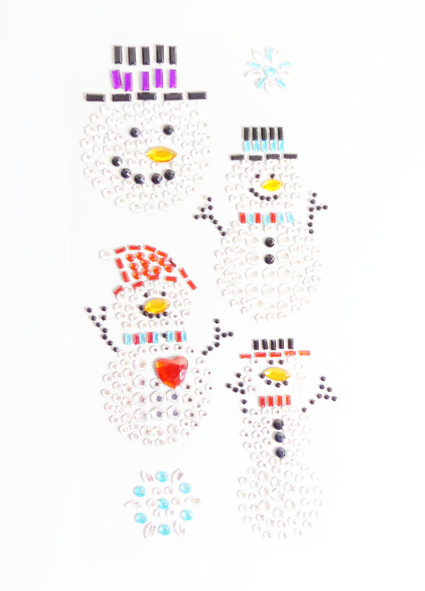 self adhesive snowman stickers sparkly resin rhinestone embellishments