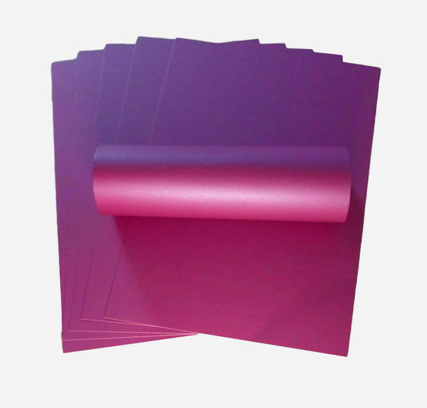 10 Sheets Wildberry Purple A4 Pearlescent Single Sided Card 300gsm