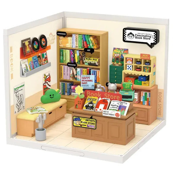 Bookstore Super Creator DIY Miniature Room Kit for Kids and Adult