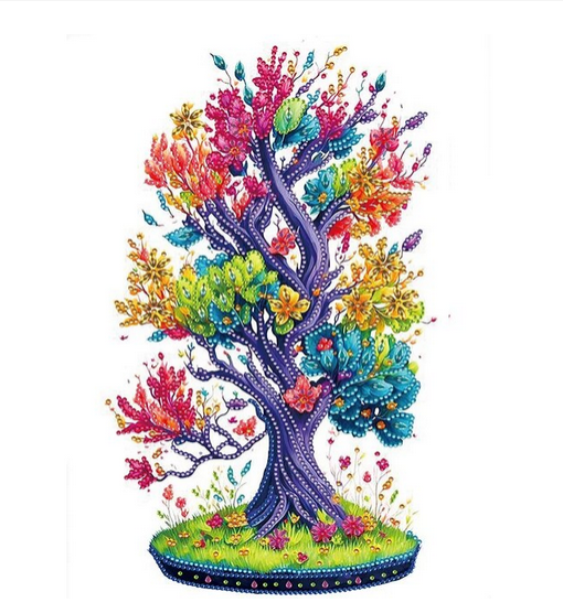 Syntego 5D DIY Tall Rainbow Tree Diamond Art Painting for Adults 40cm x 30cm Crystal Embroidery Rhinestone Canvas by Numbers