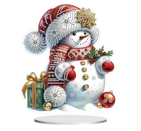 Syntego 5D DIY Diamond Art Kit Crystal Rhinestone Acrylic Table Top Ornament Decoration (Snowman with Gifts)