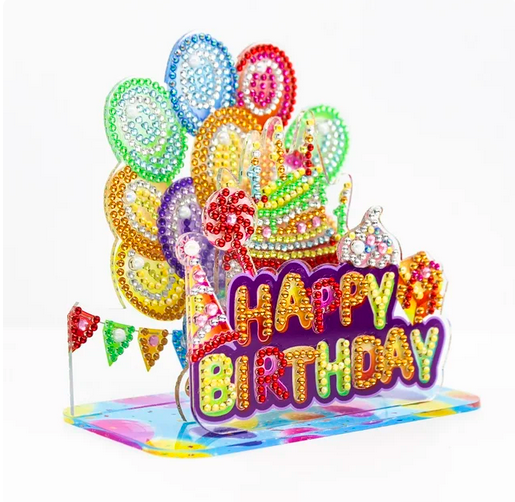 Syntego 5D DIY Diamond Art Kit Crystal Embroidery Rhinestone Acrylic Table Top Decoration (Happy Birthday)