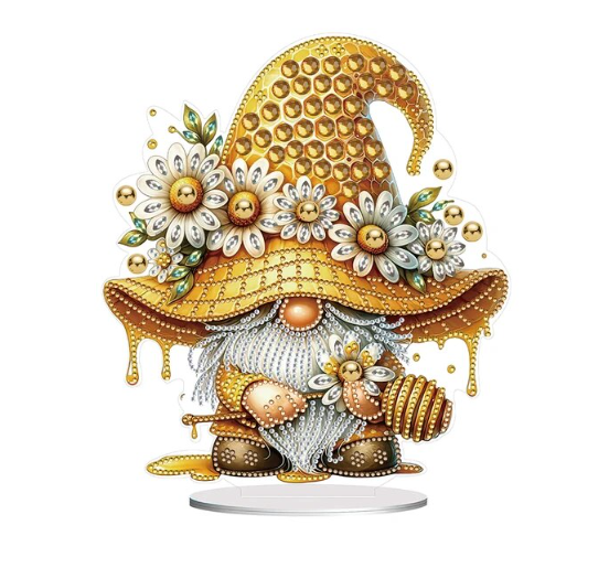 Syntego 5D DIY Honeycomb Gnome Diamond Art Kit Crystal Embroidery Rhinestone Acrylic Table Top Decoration