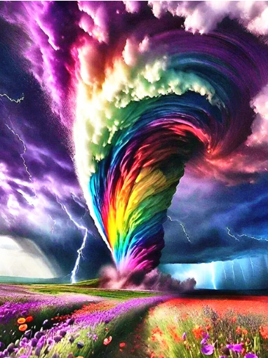 5D DIY Colourful Rainbow Tornado Diamond Art Painting for Adults 20cm x 30cm Crystal Embroidery Rhinestone Canvas by Numbers