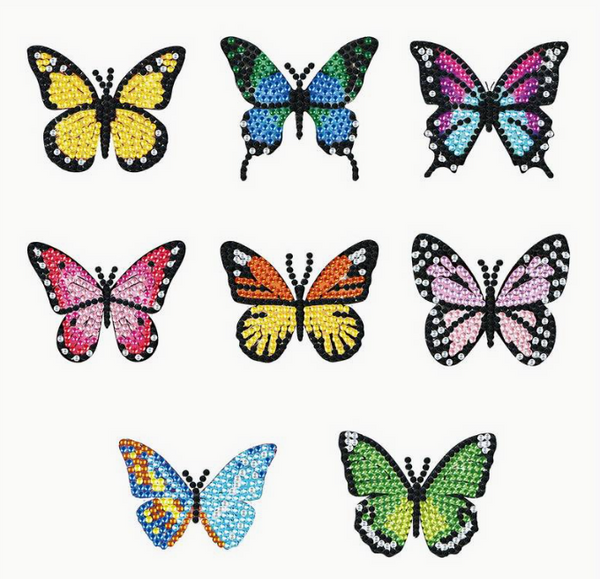 8pcs 5D Diamond Art Assorted Beautiful Butterfly Magnets DIY Diamond Magnet Kit for Beginners Arts and Crafts