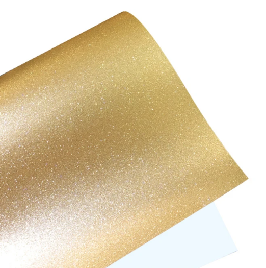 10 Sheets Gold Self Adhesive Glitter Vinyl Permanent Overlay Sheets 12" x 12"  Laminate Stickers