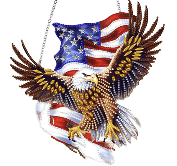 5D DIY American Flag Eagle Diamond Painting Kit  Hanging Decoration - Syntego