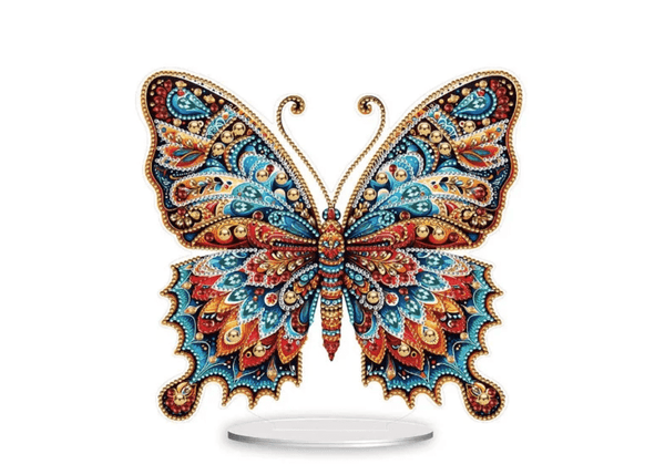 5D DIY Mosaic Orange and Blue Butterfly Diamond Painting Kit  Tabletop Decor - Syntego