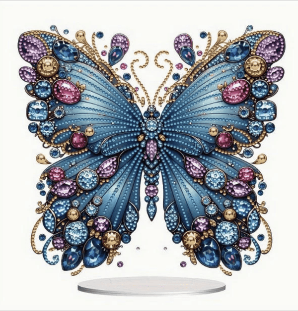 5D DIY Crystal Blue Butterfly Diamond Painting Kit  Tabletop Decor - Syntego