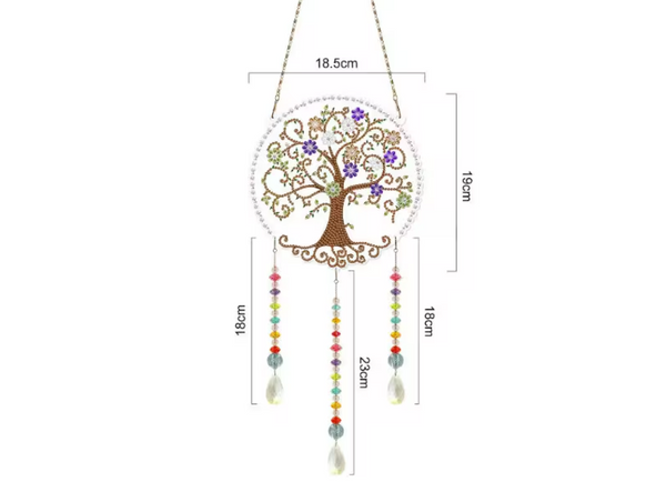 5D DIY Tree of Life Hanging Sun Catcher Diamond Art Kit Crystal Embroidery Rhinestone Acrylic Decoration Approx 18.5cm x 19cm