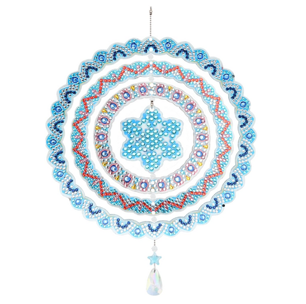 5D DIY Snowflake Hanging Sun Catcher Windchime Diamond Art Kit Crystal Embroidery Rhinestone Acrylic Decoration Approx 19.5cm x 19.5cm