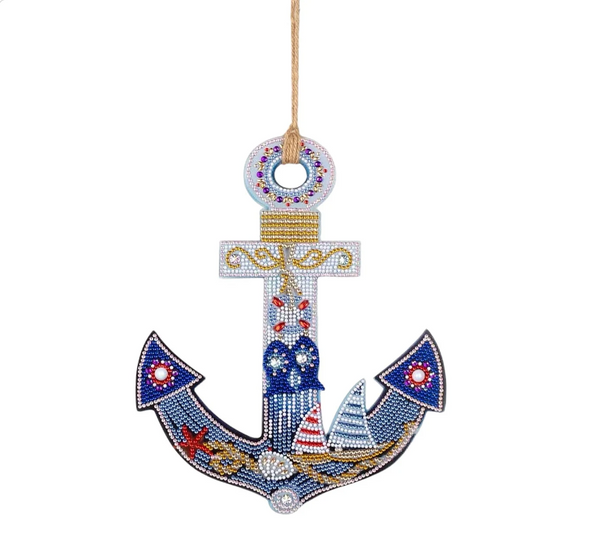 5D DIY Hanging Anchor Diamond Art Kit Crystal Embroidery Rhinestone Acrylic Decoration Approx 30cm x 24cm