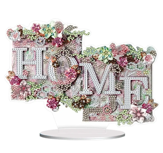 Syntego 5D DIY Beautiful Pink Home Floral Tabletop Diamond Art Kit Crystal Embroidery Rhinestone Approx 24cm x 17.5cm Acrylic Decoration