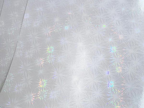 10 Sheets Self Adhesive A4 Fireworks Transparent Holographic Vinyl Overlay Sheets Laminate Stickers