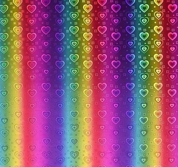 10 Sheets Self Adhesive Heart Pattern Rainbow Holographic Vinyl Overlay Sheets 12" x 12" Laminate Stickers