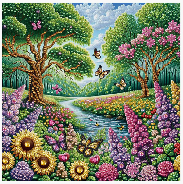 5D DIY Magical Summer Scene Diamond Painting Kit Painting for Adults 30cm x 30cm Crystal Embroidery Rhinestone Canvas