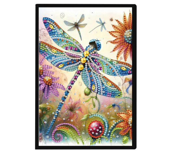 5D DIY Dragonfly Diamond Painting Kit Journal Notebook Rhinestone - Syntego