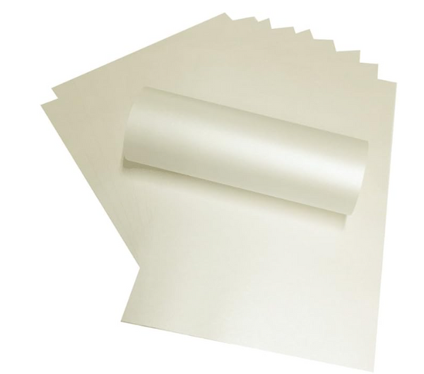 A4 Quarzo Ivory Double Sided Pearlescent Card Stock