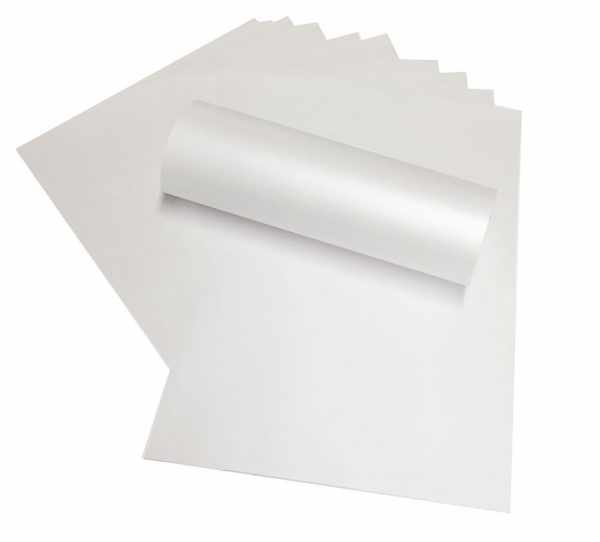 Square Scrapbook Paper Pearlescent Frost White 120gsm