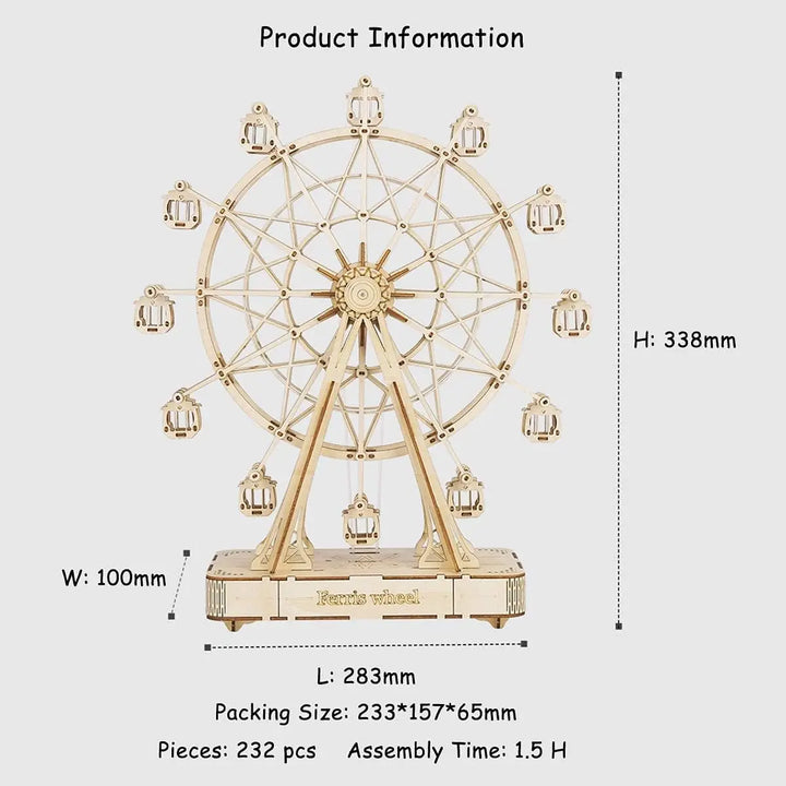 Rolife 3D Puzzle Ferris Wheel Music Box Box Model Kit with Music for Children and Adults Crafts Adults Women 3D Puzzle