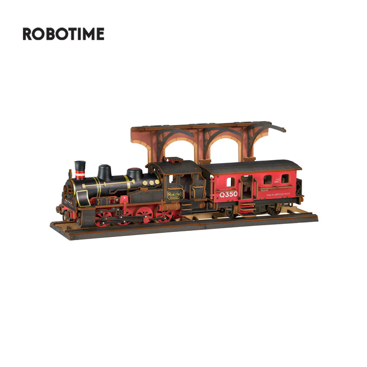 Rolife Steam Journey 3D Wooden Puzzle Traditional Train Model Pre-Colored Design Wood Easy Assemble Toys Gifts TGS01