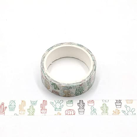 Cactus Printing Decorative Washi Tape 15mm x 5m