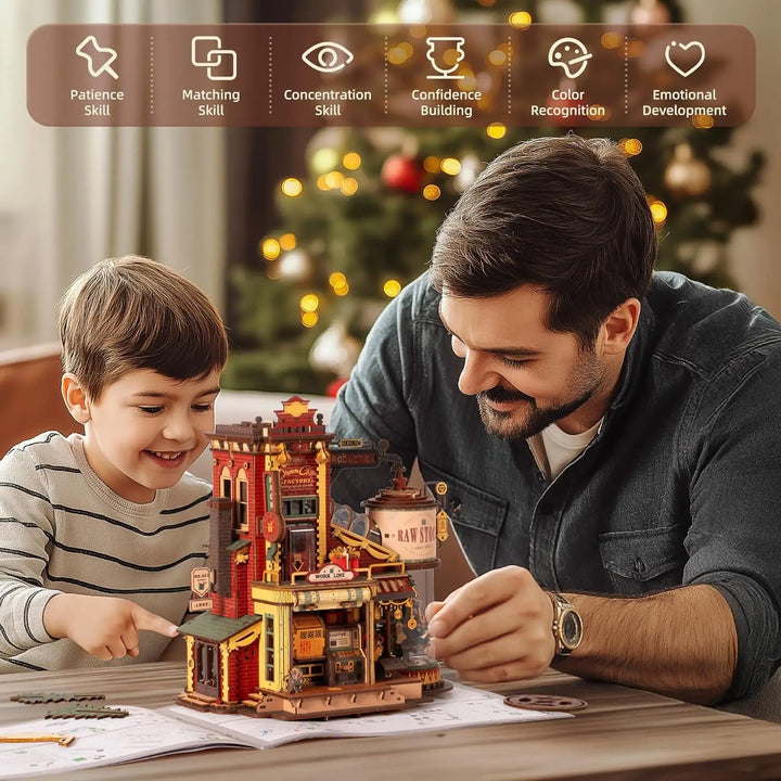 Rokr Wooden Music Box - Christmas Dream Gift, 3D Wooden Puzzles and Model Kits for Kids and Adults
