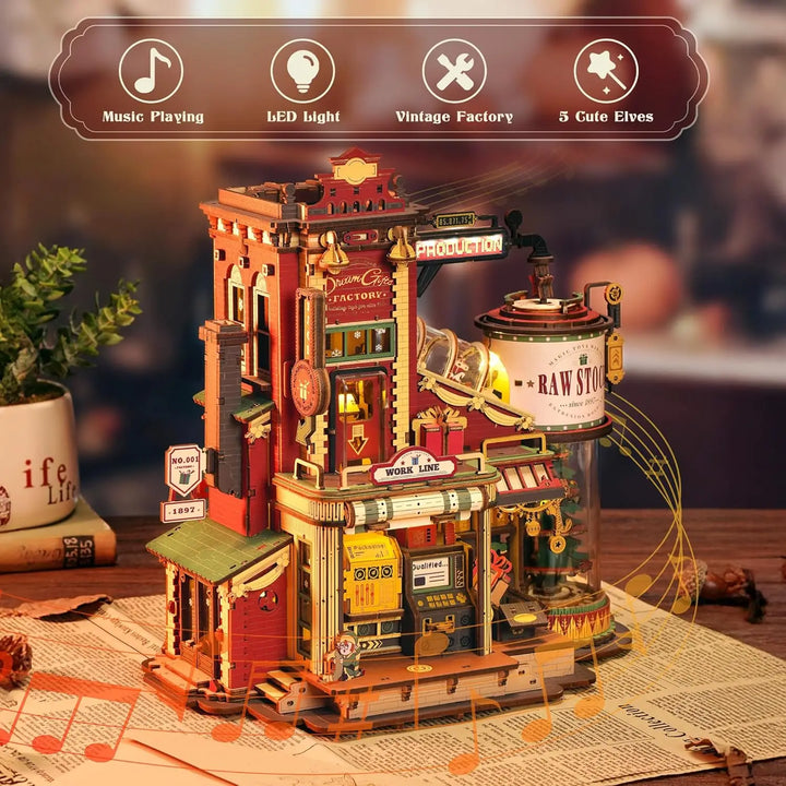 Rokr Wooden Music Box - Christmas Dream Gift, 3D Wooden Puzzles and Model Kits for Kids and Adults