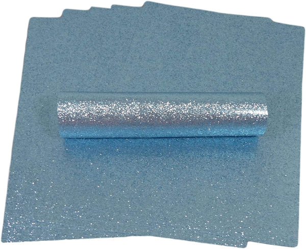 A4 Pale Blue Glitter Paper Soft Touch Non Shed 150gsm Pack of 10 Sheets