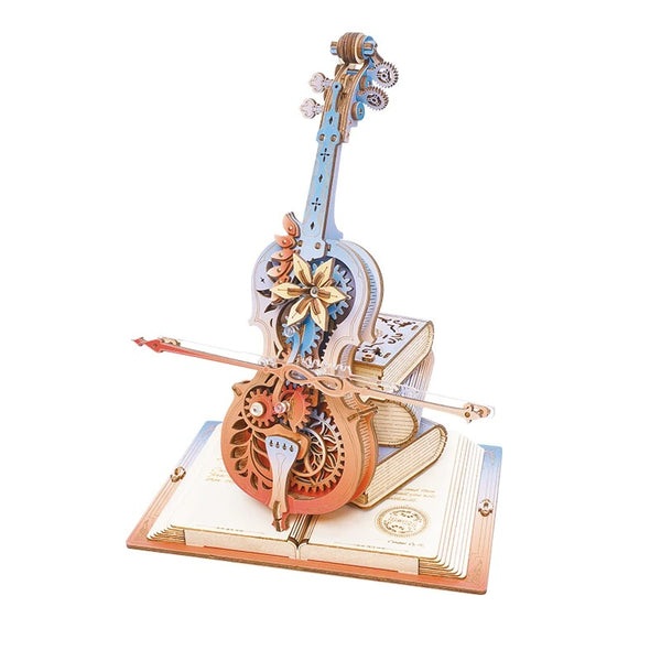 Colour Magic Cello Mechanical Music Box 3D Wooden Puzzle