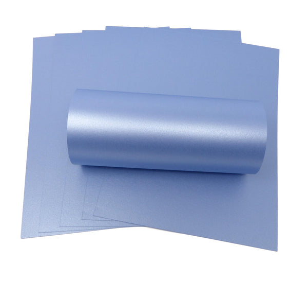 10 Sheets of A4 Maya Blue Pearlescent Double Sided Card 300gsm