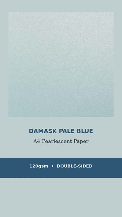 Home printing on Damask Blue Pearlescent Paper 120gsm