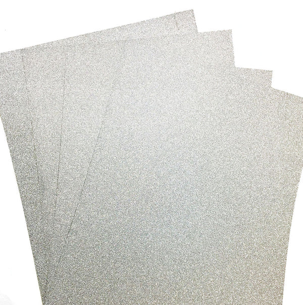 10 A4 Glitter Card Silver Illusion 100% Non Shed 250gsm