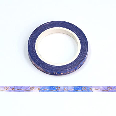 Love Heart Washi Tape Rose Gold Foil Embossed Decorative Tape 5mm x 10m