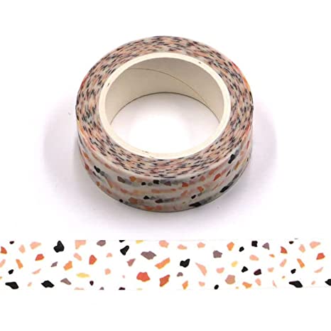 Orange and Black Speckled Embossed Washi Tape Decorative 15mm x 10m