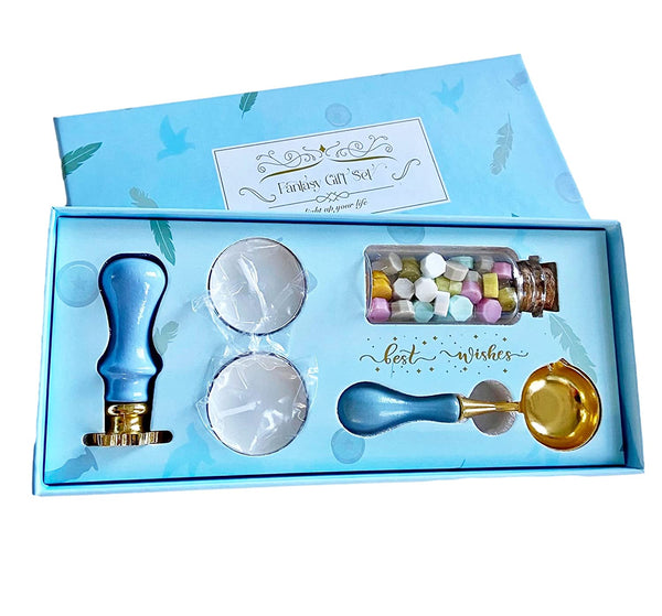 Wax Seal Stamp Kit Light Blue Includes Christmas Snowflake Seal Brass Stamp Head Gift Box