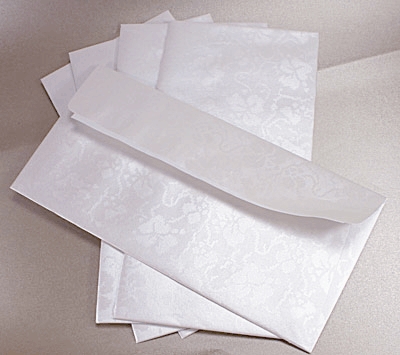 10 Dandy White Broderie DL Envelopes Self Seal