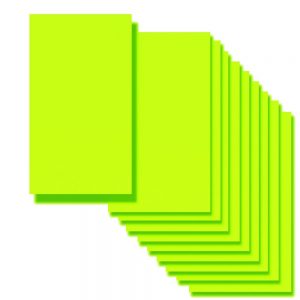 10 Flourescent Lime Card Inserts 180 x 128