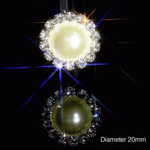 10 Round Pearl and Diamante Embellishments Grade A Rhinestones