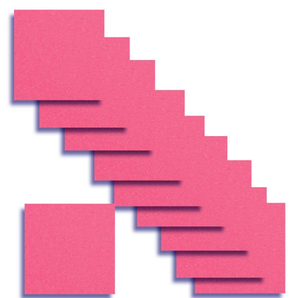 10 Fluorescent Pink Square Card Insert 140 x 140