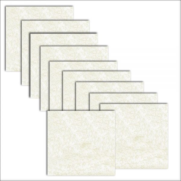 10 Ivory (Cotton White) Applique Square Card Inserts 140 x 140
