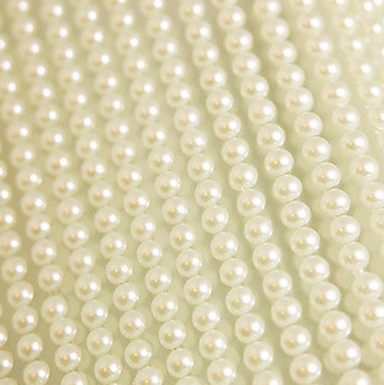 200 Ivory Round Pearls 6mm Flat Backed Round Self Adhesive Beads