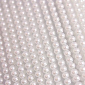 200 WHITE Round Pearls 6mm Flat Backed Round Self Adhesive Beads
