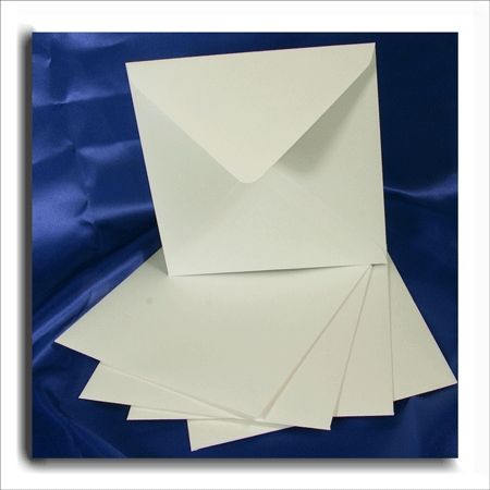10 White Textured Square Envelopes