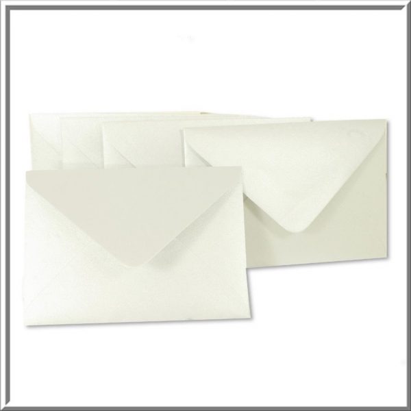 10 C6 Frosty White Pearlescent Envelopes 120gsm