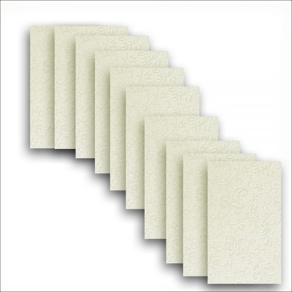 10 Ivory (Cotton White) Applique Card Insert For Mini Pocket Small